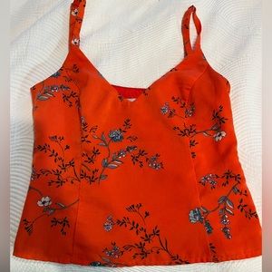 GAB&KATE ORANGE FLORAL TANK TOP size small